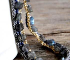 Unique Crocheted Chains Labradorite Necklace